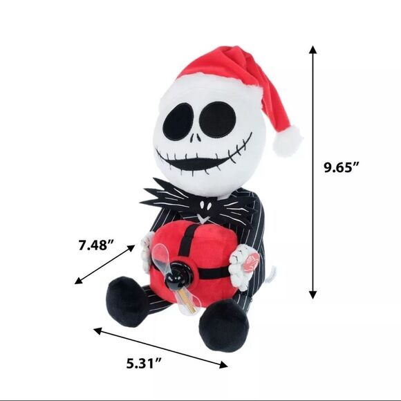 The Nightmare Before Christmas Jack Skellington Message Fan Plush nwt - Picture 3 of 11